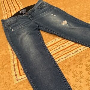 Democracy Jeans, Distressed, Skinny Leg, “Ab Solution” Fit, Cotton Blend, 12